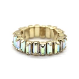 Stretchy Ring - Gold & Crystal
